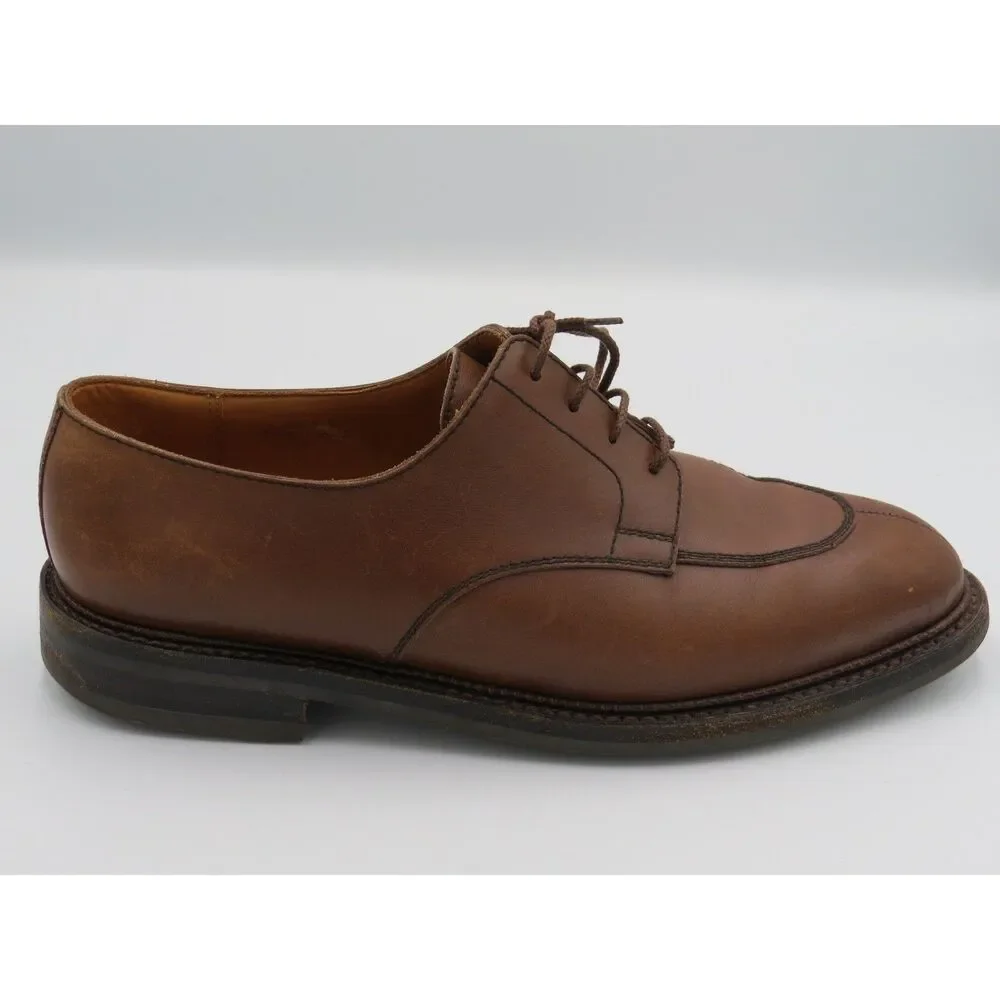 vintage J.M. Weston Brown Split Toe Derby Mens 9D French Leather Old Money